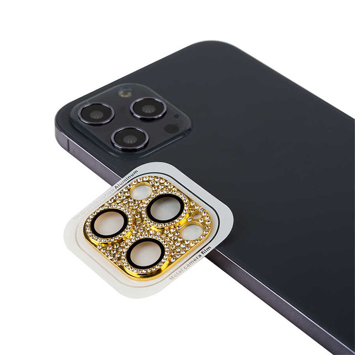 iPhone 12 Pro Max Uyumlu Zore CL-08 Kamera Koruyucu-Gold