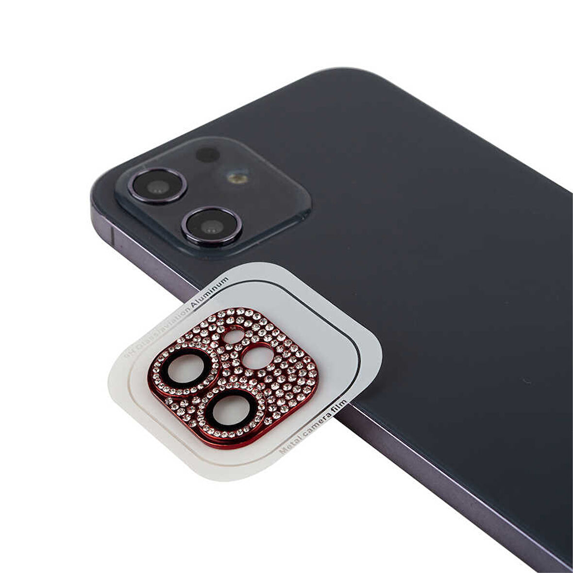 iPhone 12 Uyumlu Zore CL-08 Kamera Koruyucu-Kırmızı