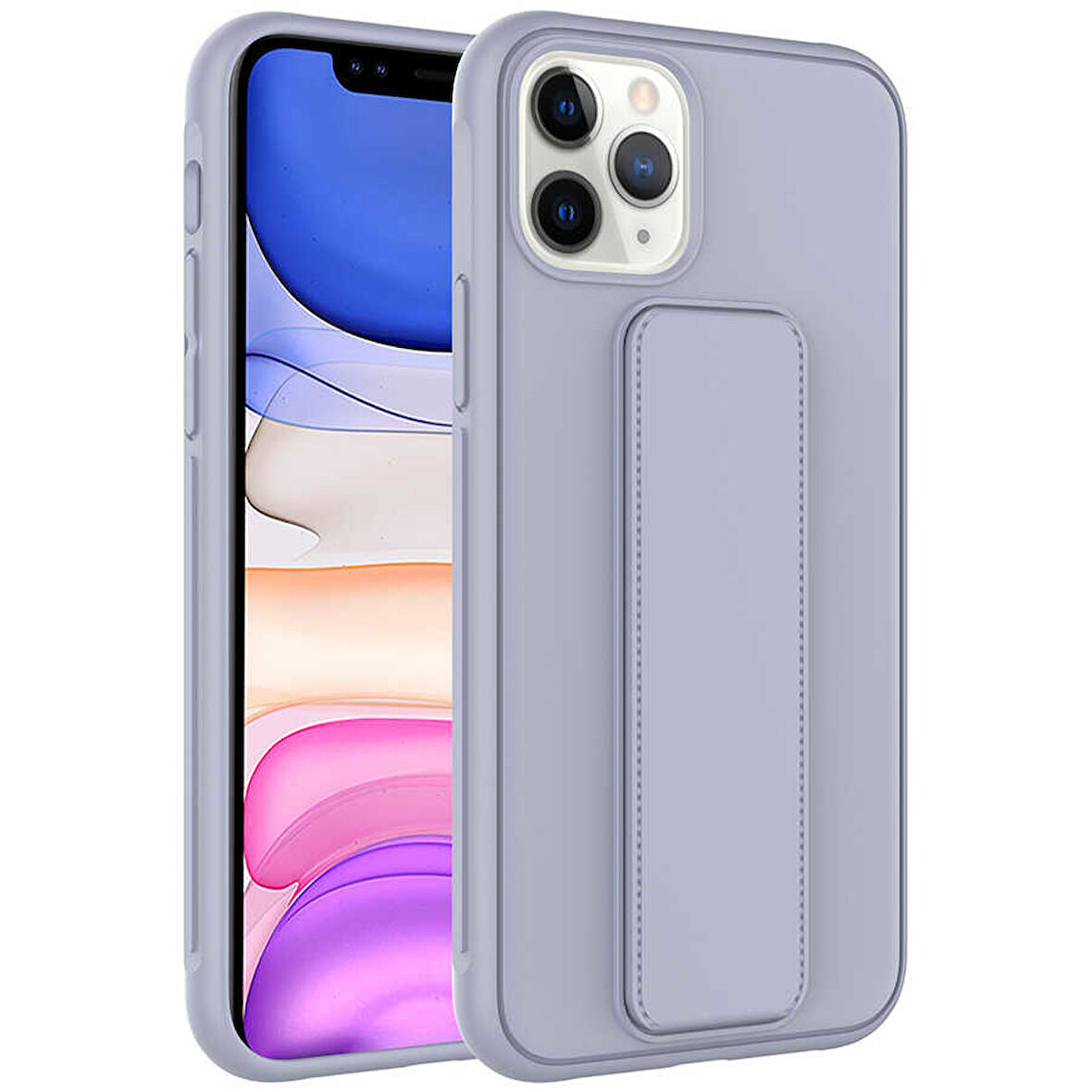 iPhone 11 Pro Uyumlu Zore Qstand Kılıf-Gri