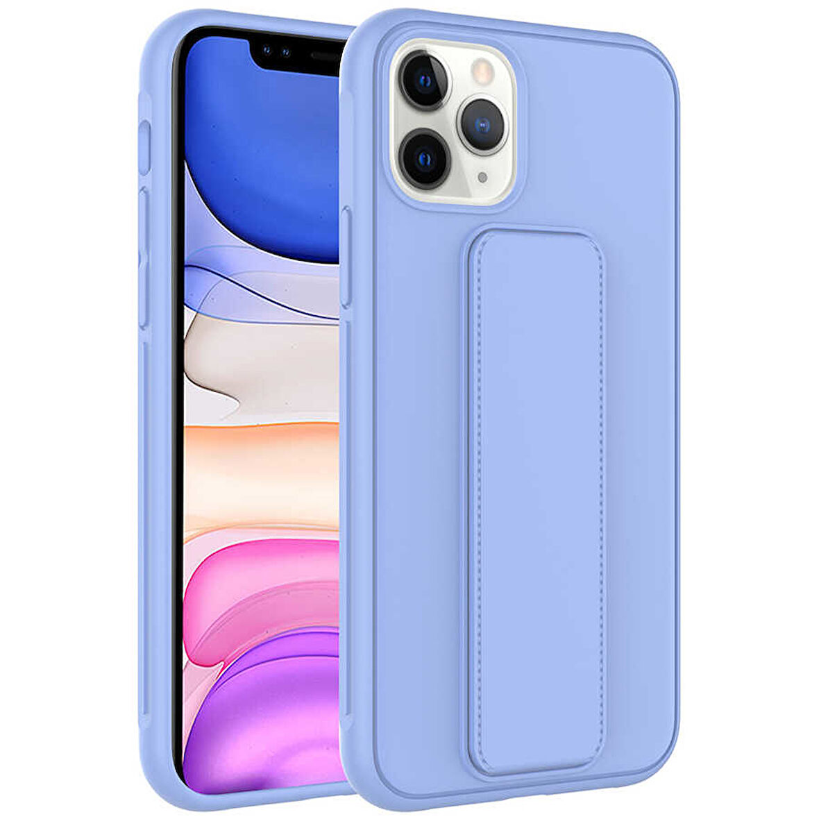 iPhone 11 Pro Uyumlu Zore Qstand Kılıf-Lila