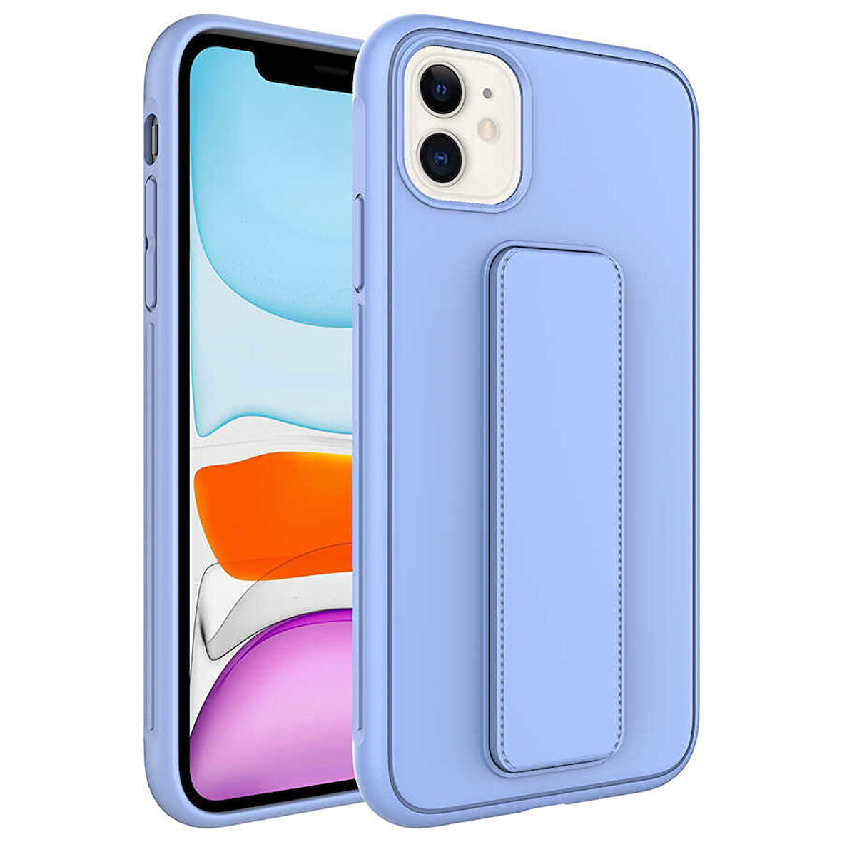 iPhone 12 Uyumlu Zore Qstand Kılıf-Lila