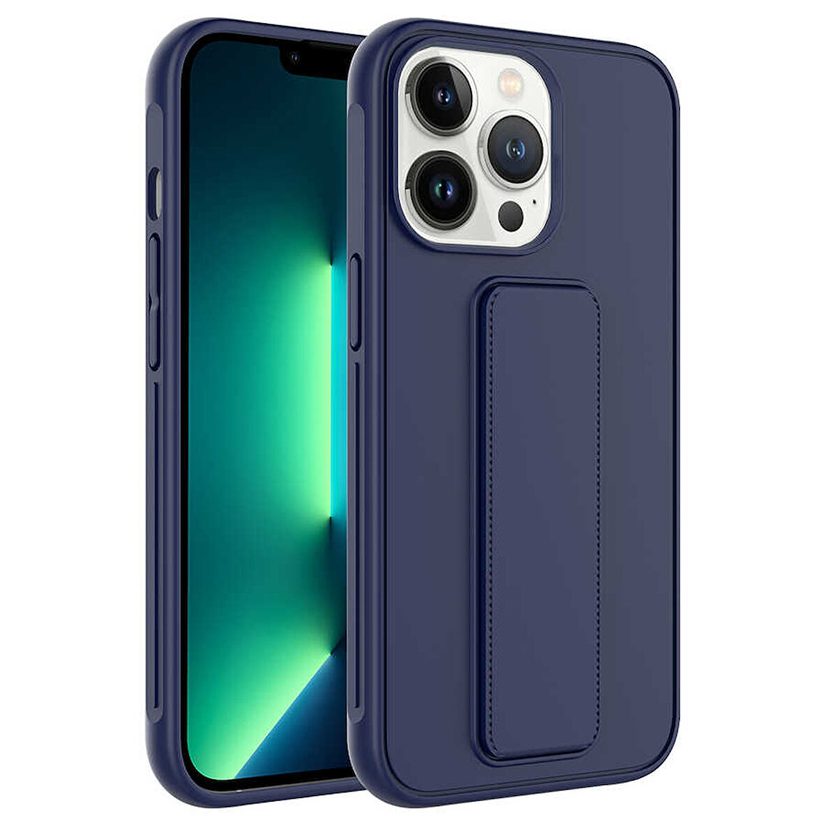 iPhone 13 Pro Uyumlu Zore Qstand Kılıf-Lacivert
