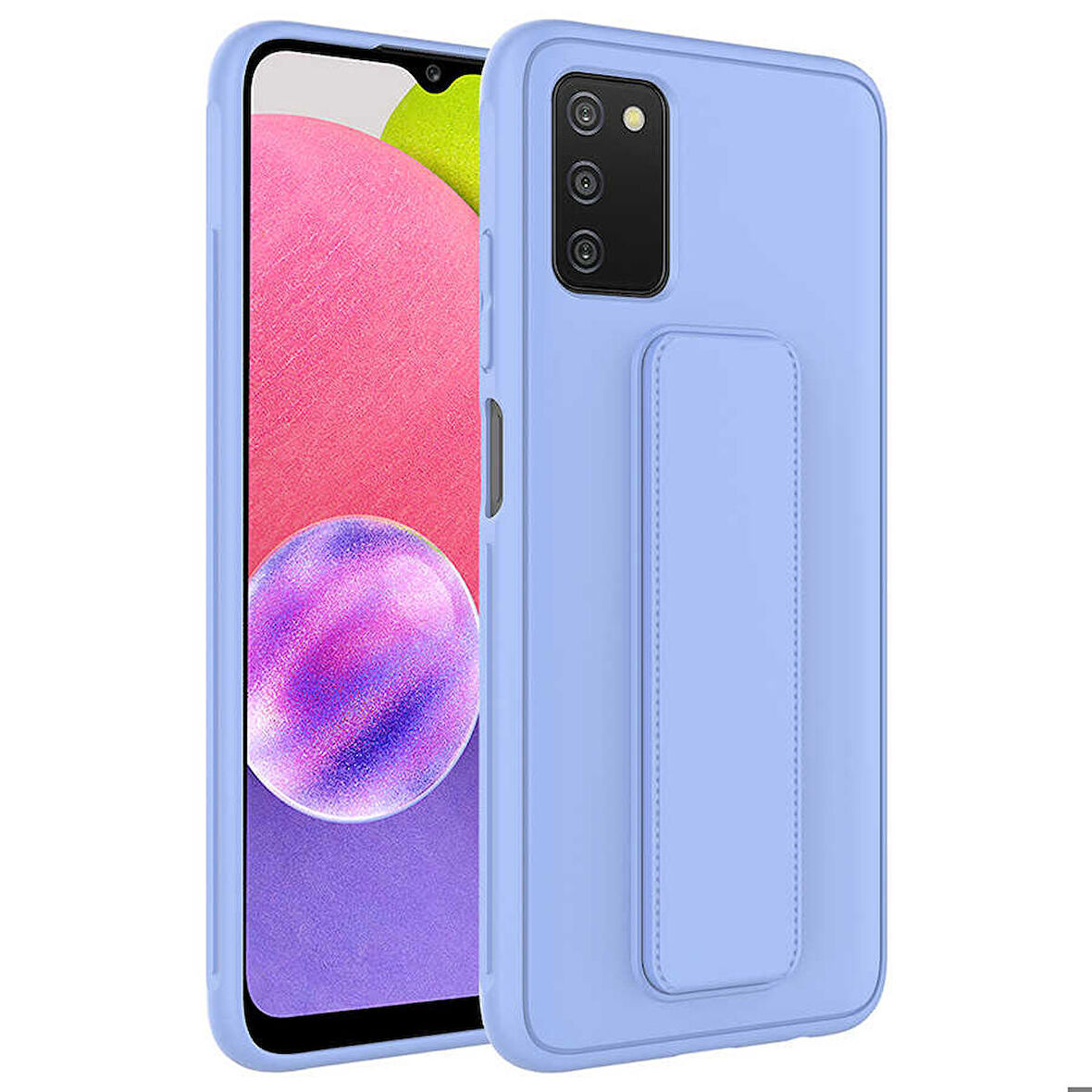 Galaxy A03S Uyumlu Zore Qstand Kapak-Lila
