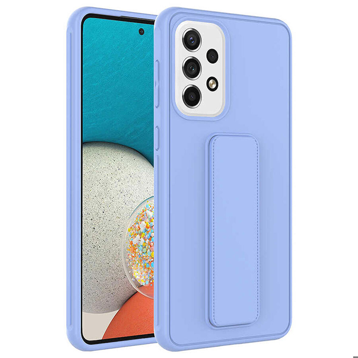 Galaxy A73 Uyumlu Zore Qstand Kapak-Lila