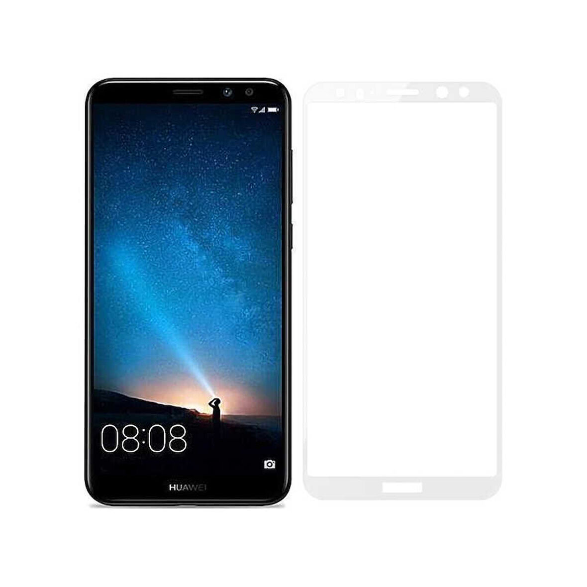 Huawei Mate 10 Lite Uyumlu Davin 5D Cam Zore Ekran Koruyucu