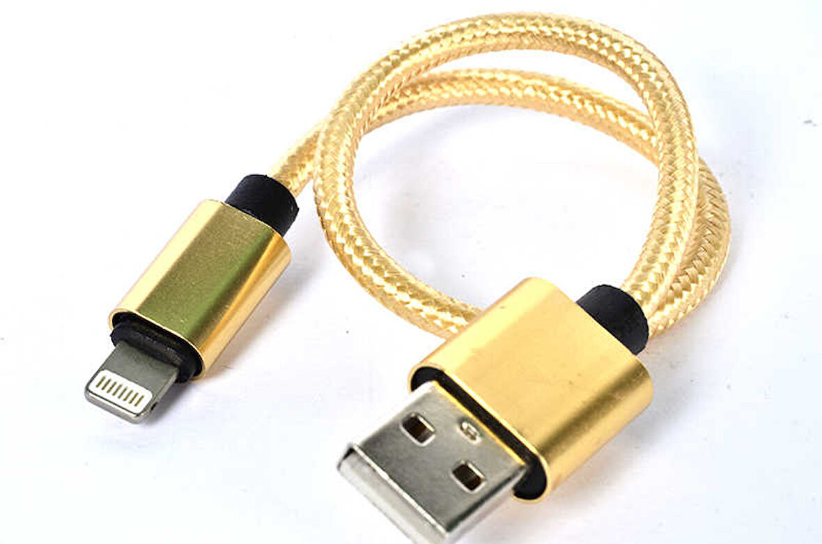 Gold 30 Cm Halat Lightning Usb Kablo-Zore