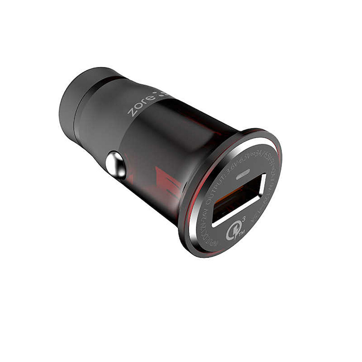 Siyah ZR-C304Q Micro Araç Şarj Seti Zore-SYS