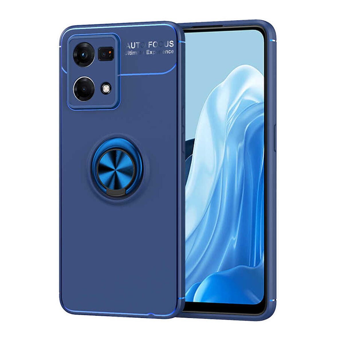 Oppo Reno 7 4G Kılıf Zore Ravel Silikon Kapak-Mavi