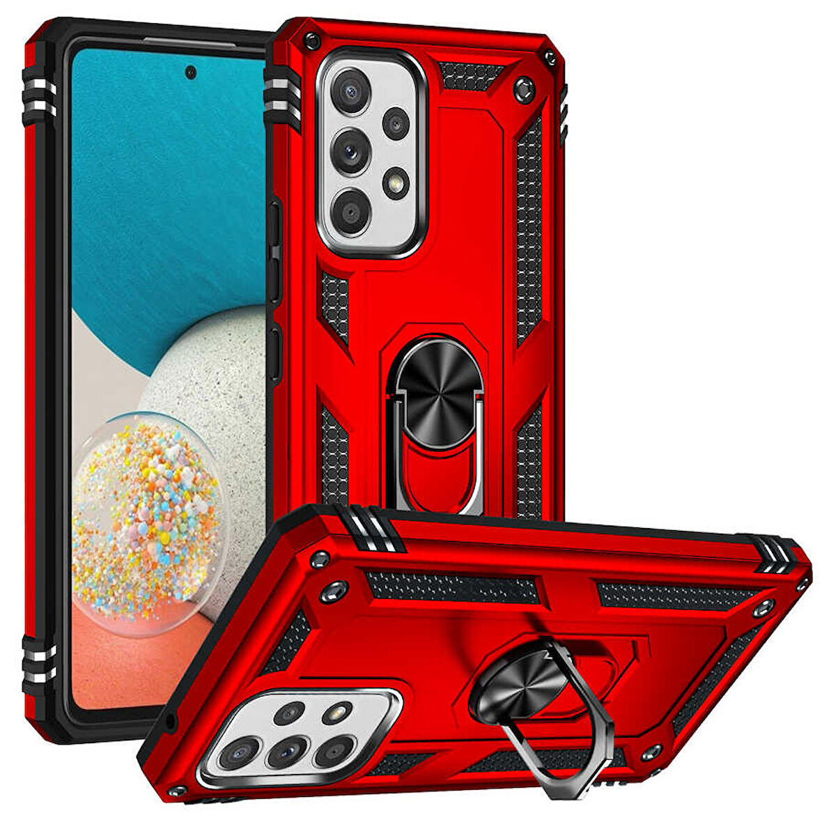 Galaxy A53 5G Uyumlu Zore Vega Kapak-Kırmızı