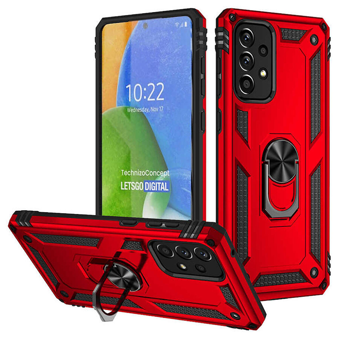 Galaxy A73 Uyumlu Zore Vega Kapak-Kırmızı