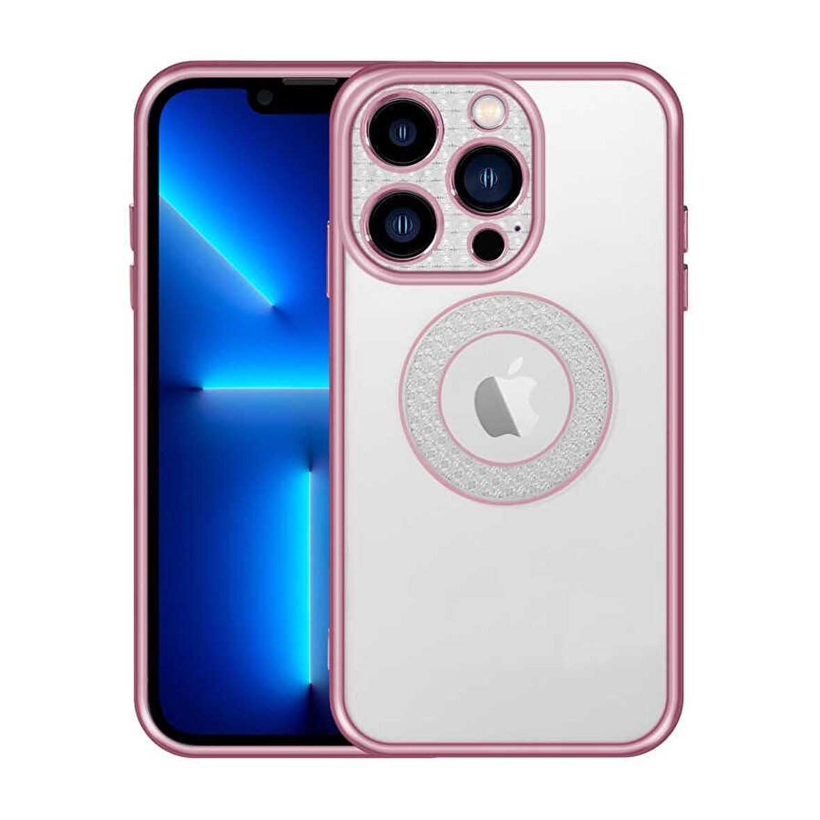 Apple iPhone 13 Pro Max Swarowski Kamera Korumalı Logo Gösteren Esta Kılıf 