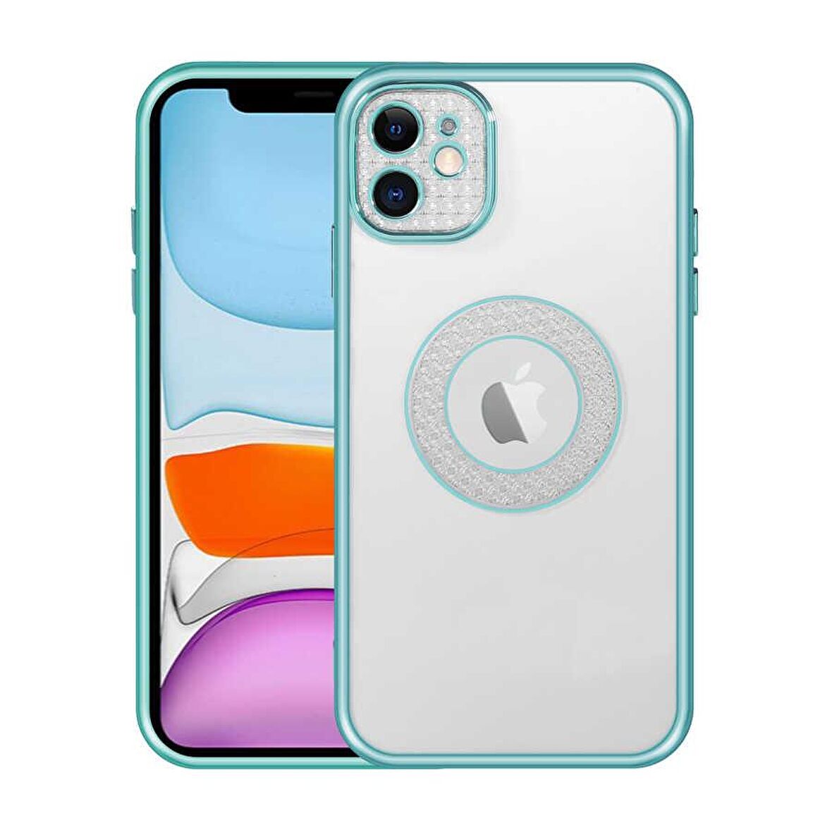Apple iPhone 11 Swarowski Kamera Korumalı Logo Gösteren Esta Kılıf 