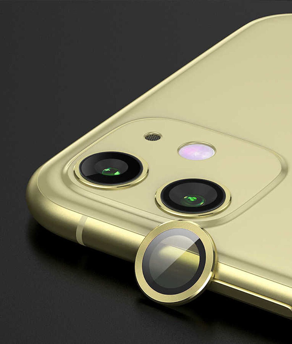 iPhone 12 Uyumlu Zore CL-01 Kamera Koruyucu-Sarı
