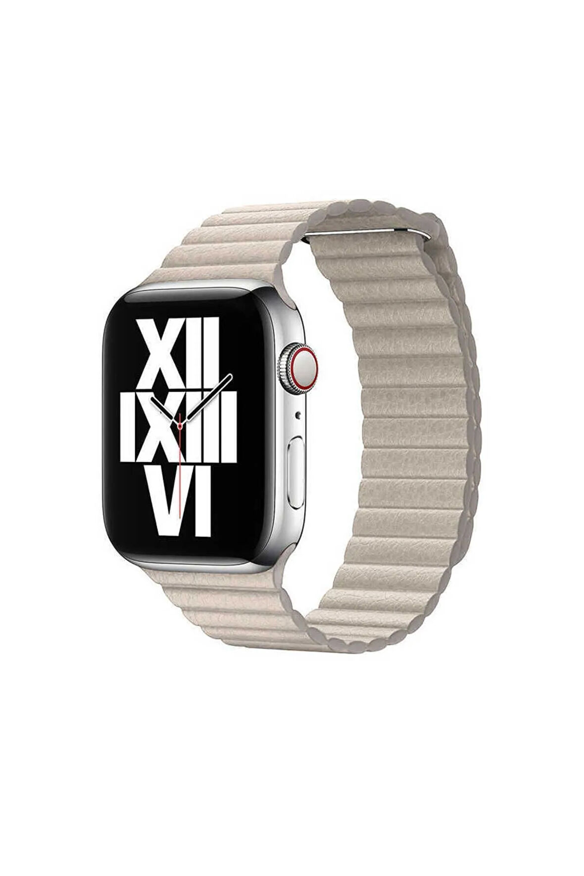 Apple Watch 42mm Uyumlu Krd-09 Deri Lop Kordon Gold