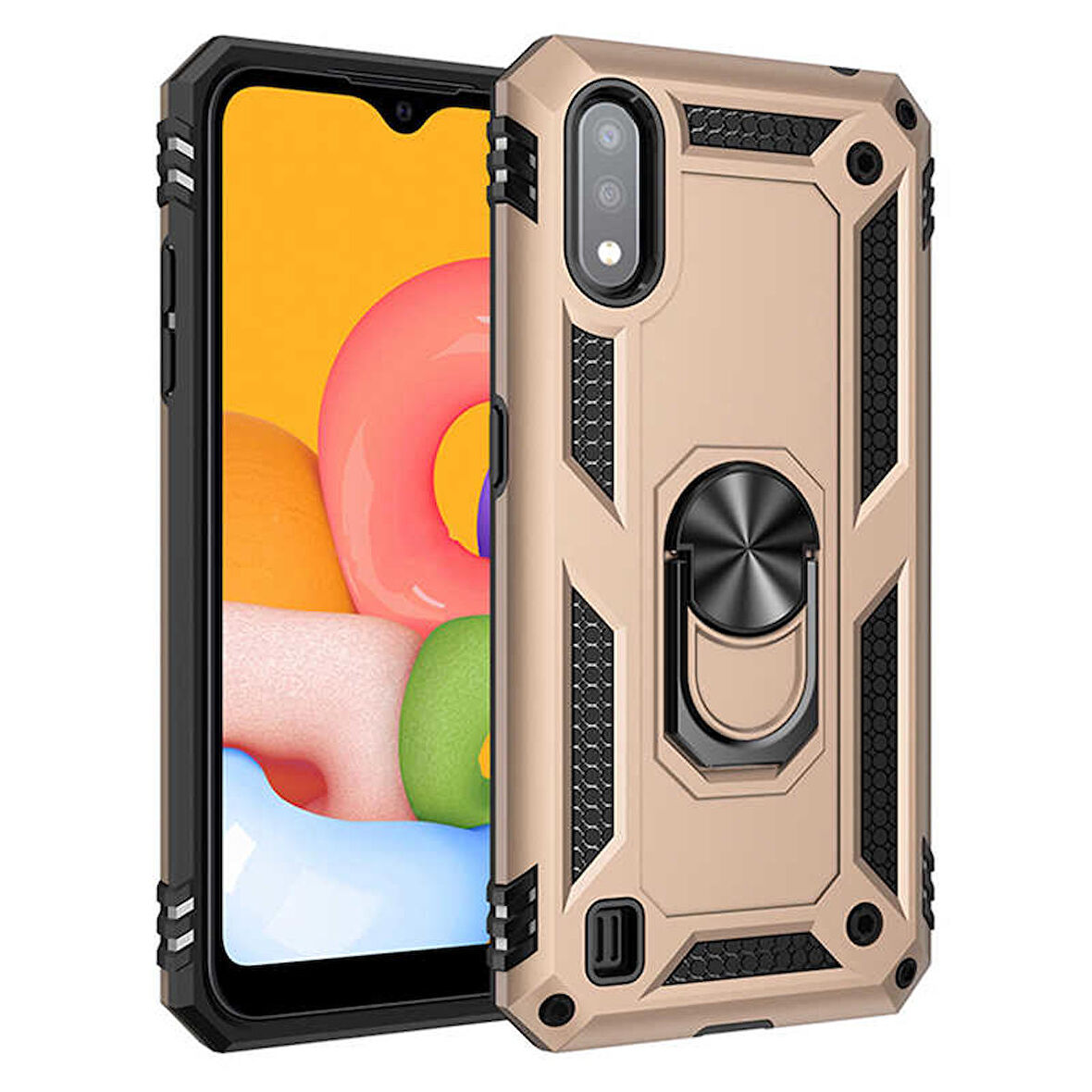 Galaxy A01 Uyumlu Zore Vega Kapak-Gold