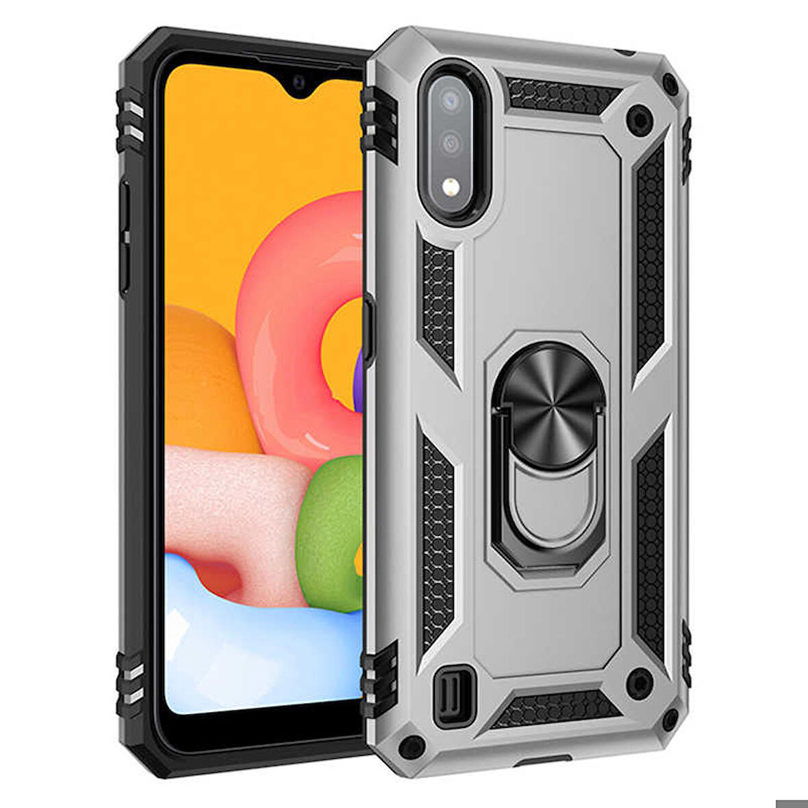 Galaxy A01 Uyumlu Zore Vega Kapak-Gri