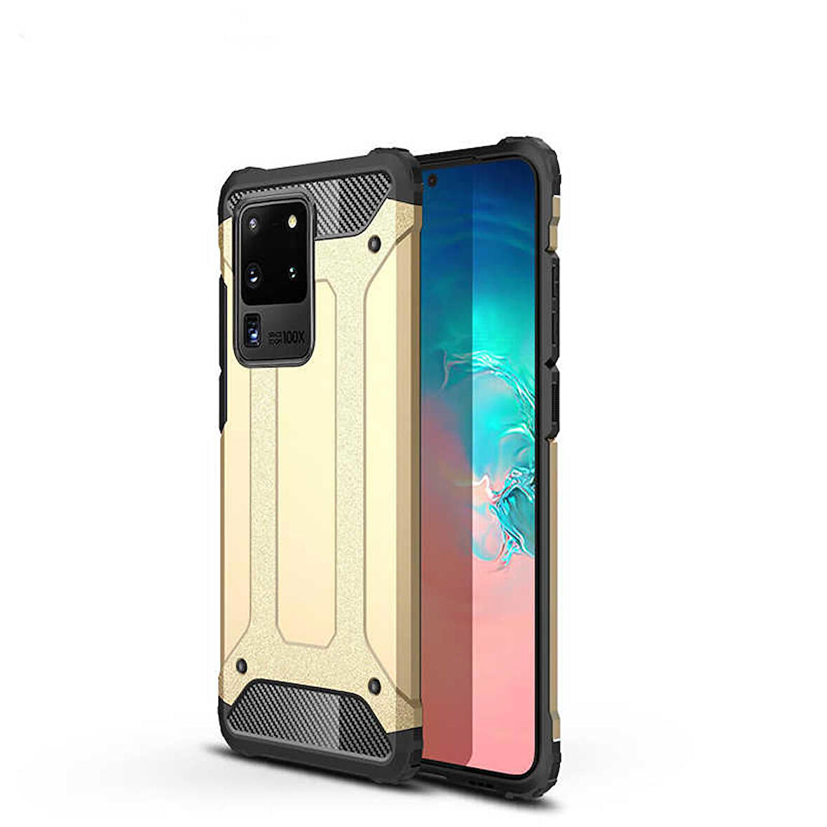 Galaxy S20 Ultra Uyumlu Zore Crash Silikon Kapak-Gold