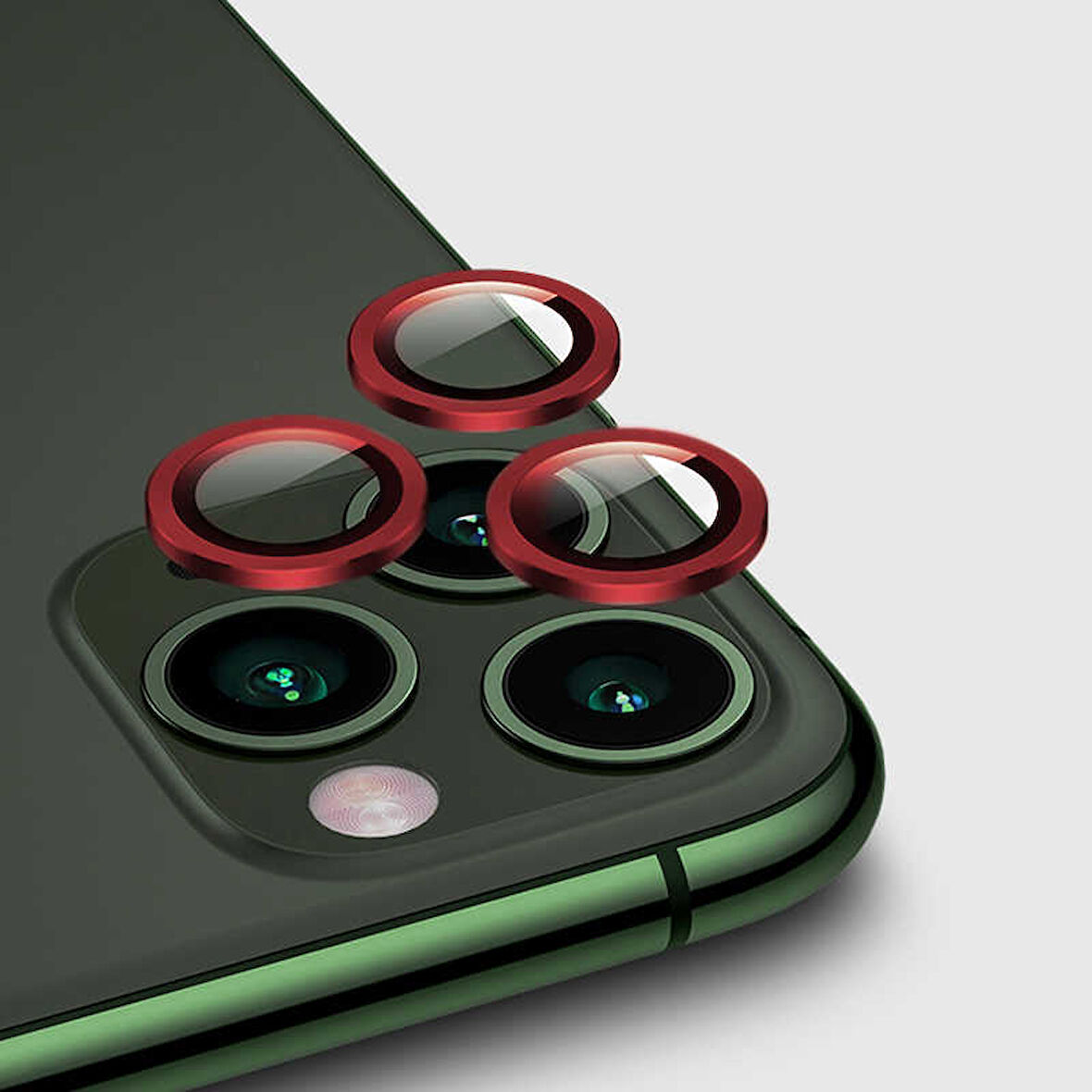 iPhone 12 Pro Uyumlu Zore CL-01 Kamera Koruyucu-Kırmızı
