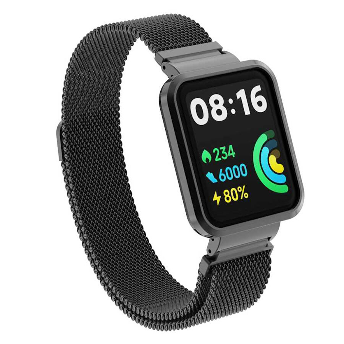Xiaomi Redmi Watch 2 Lite Uyumlu KRD-58 Metal Zore Kordon-Siyah