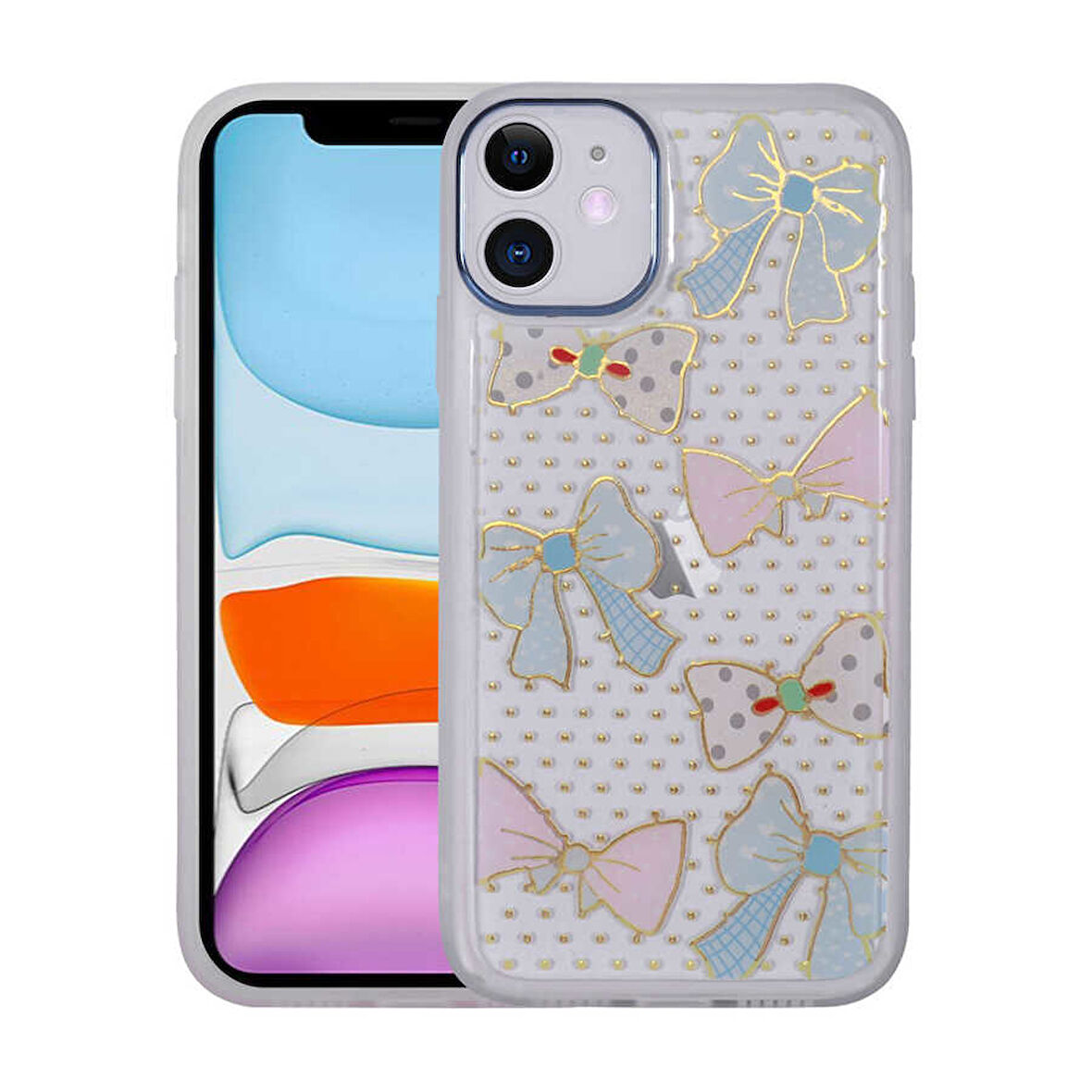 iPhone 11 Uyumlu Figürlü Desenli Işıltılı Sert Zore Sos Kılıf-NO2