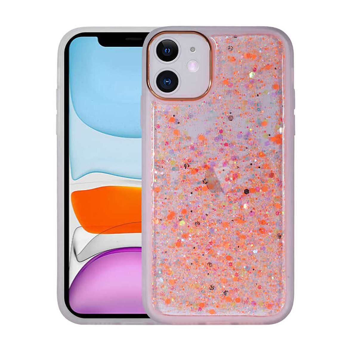 iPhone 11 Uyumlu Figürlü Desenli Işıltılı Sert Zore Sos Kılıf-NO5