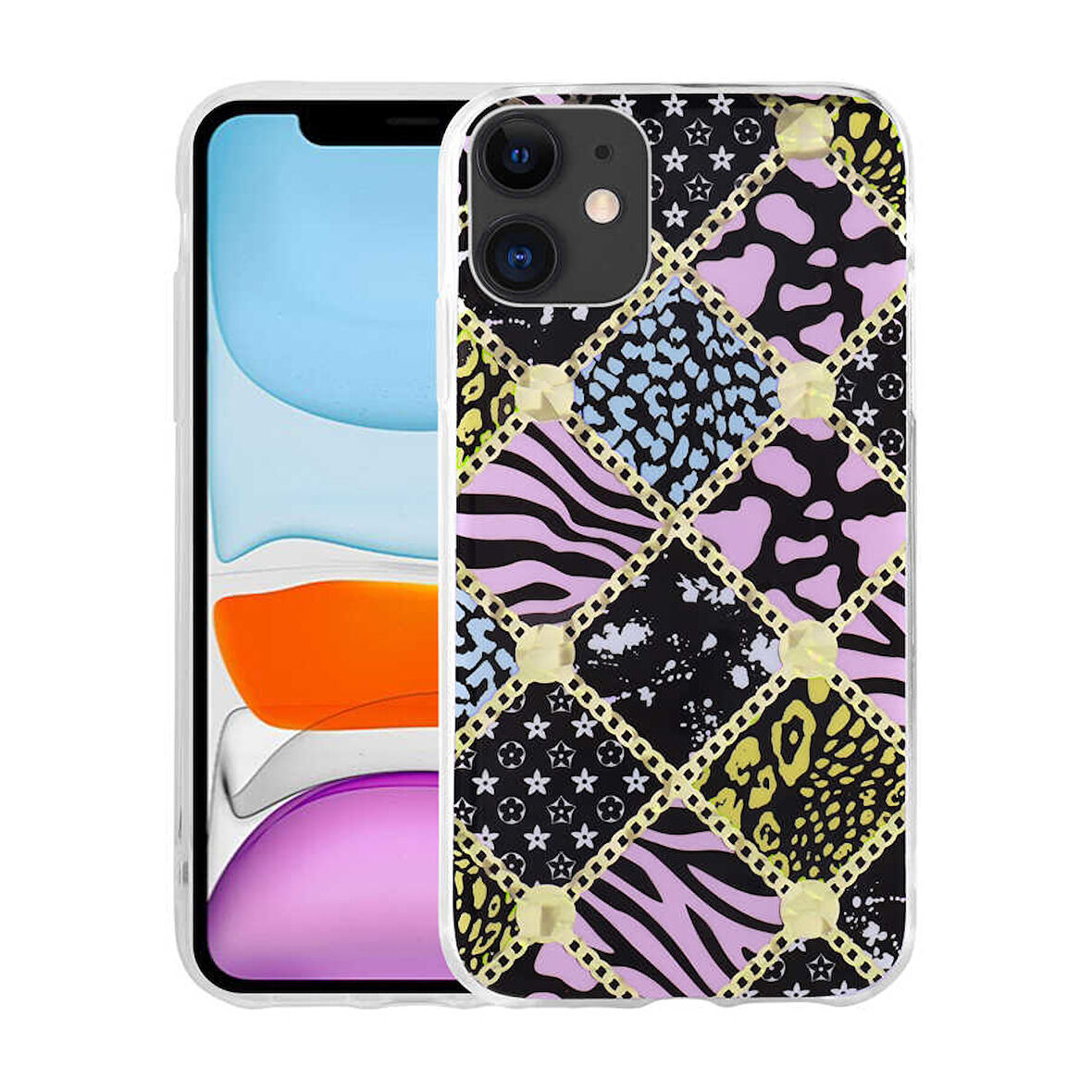 iPhone 11 Uyumlu Desenli Sert Zore Elnov Kılıf-NO6