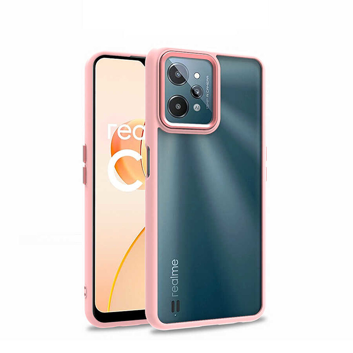 Realme C31 Kılıf Zore Flora Kapak-Rose Gold