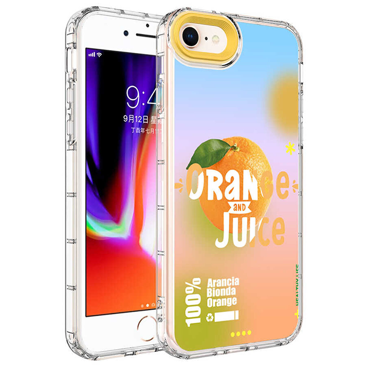 iPhone SE 2022 Uyumlu Kamera Korumalı Renkli Desenli Sert Silikon Zore Korn Kılıf-NO3
