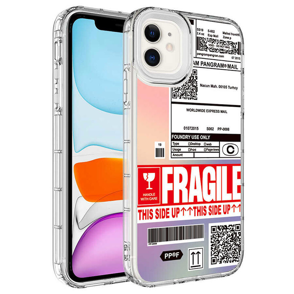 iPhone 11 Uyumlu Kamera Korumalı Renkli Desenli Sert Silikon Zore Korn Kapak-NO5
