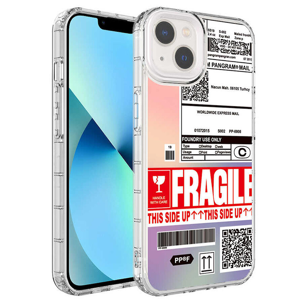 iPhone 13 Uyumlu Kamera Korumalı Renkli Desenli Sert Silikon Zore Korn Kapak-NO5