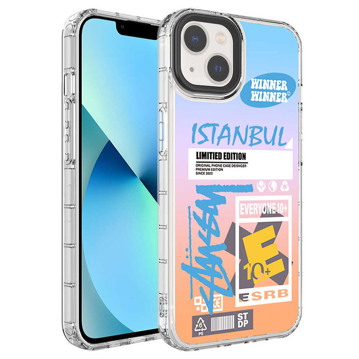 iPhone 14 Plus Uyumlu Kamera Korumalı Renkli Desenli Sert Silikon Zore Korn Kılıf-NO1