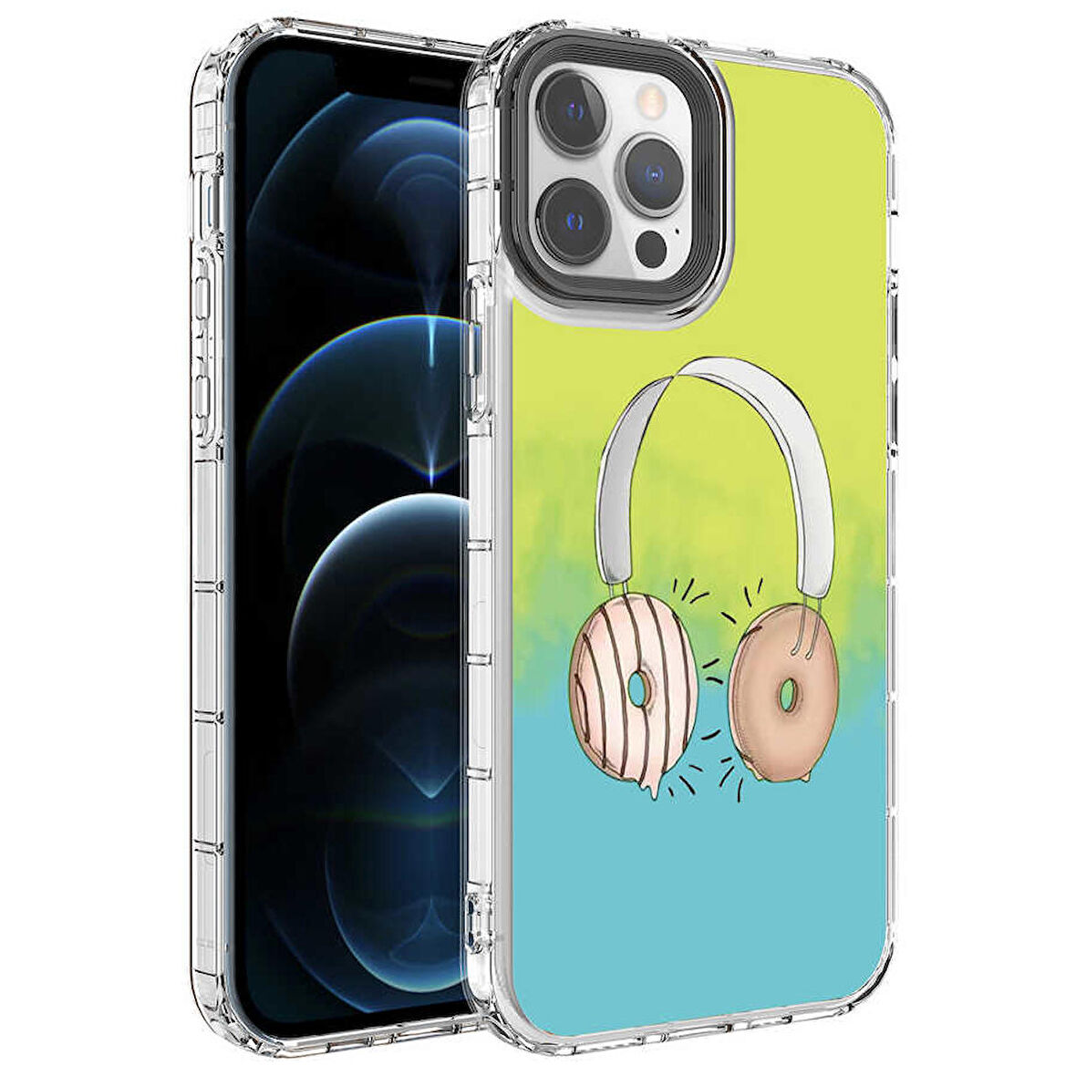 iPhone 13 Pro Max Uyumlu Kamera Korumalı Renkli Desenli Sert Silikon Zore Korn Kapak-NO14