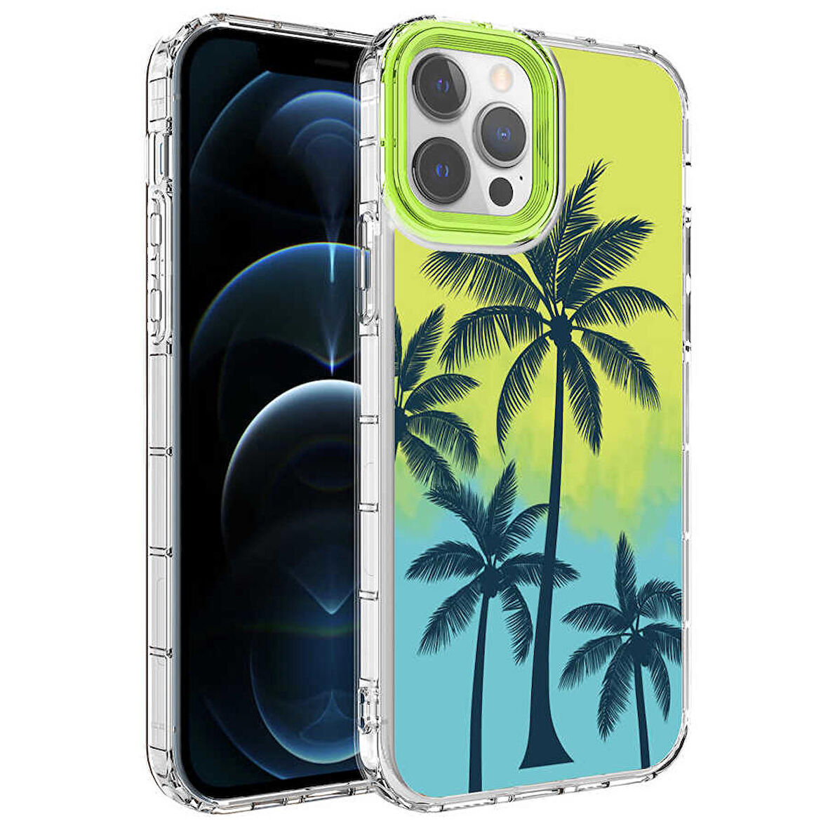 iPhone 14 Pro Max Kılıf Kamera Korumalı Renkli Desenli Sert Silikon Korn Kapak