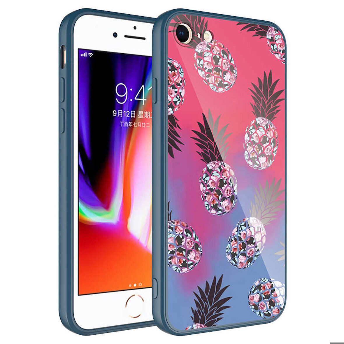 iPhone SE 2020 Uyumlu Kamera Korumalı Desenli Sert Silikon Zore Epoksi Kapak-NO3