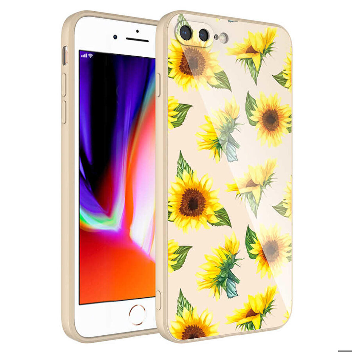 iPhone 8 Plus Uyumlu Kamera Korumalı Desenli Sert Silikon Zore Epoksi Kapak-NO2