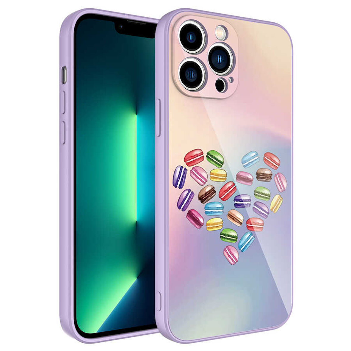 iPhone 12 Pro Uyumlu Kamera Korumalı Desenli Sert Silikon Zore Epoksi Kılıf-NO1