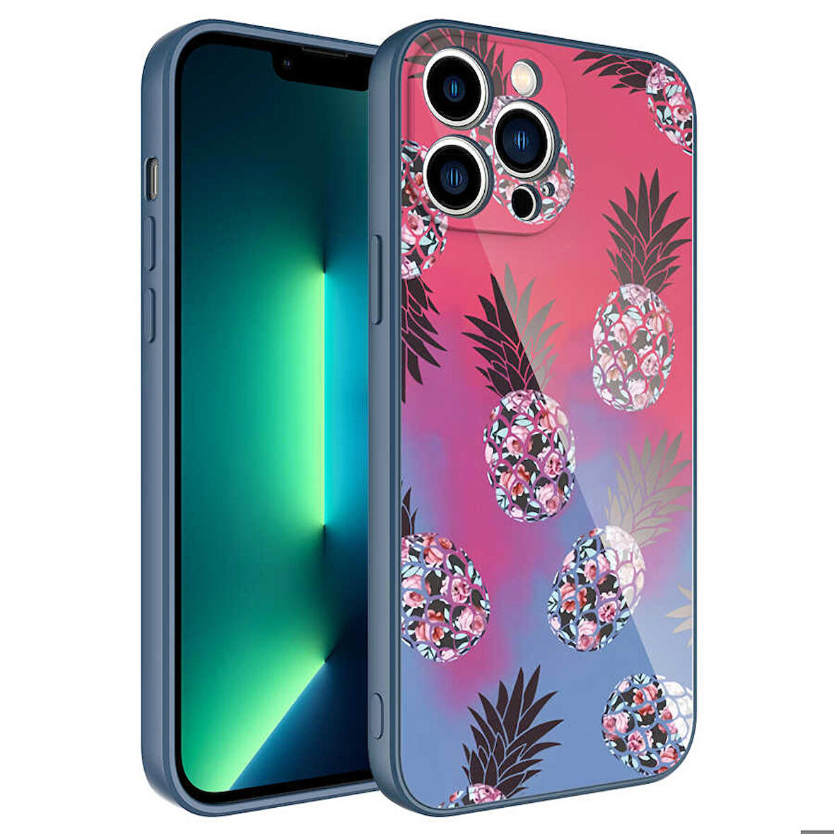 iPhone 12 Pro Max Uyumlu Kamera Korumalı Desenli Sert Silikon Zore Epoksi Kapak-NO3