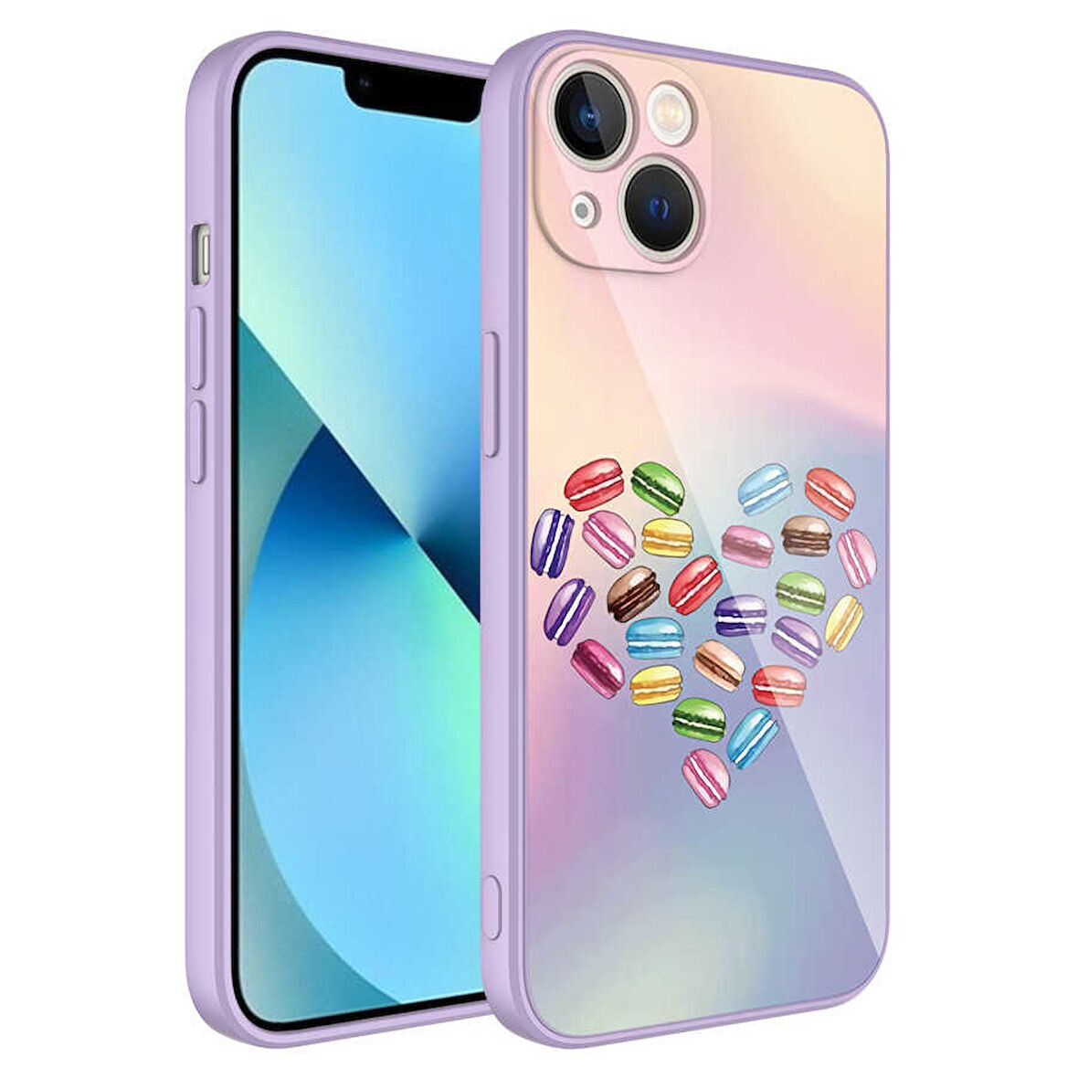 iPhone 13 Uyumlu Kamera Korumalı Desenli Sert Silikon Zore Epoksi Kılıf-NO1