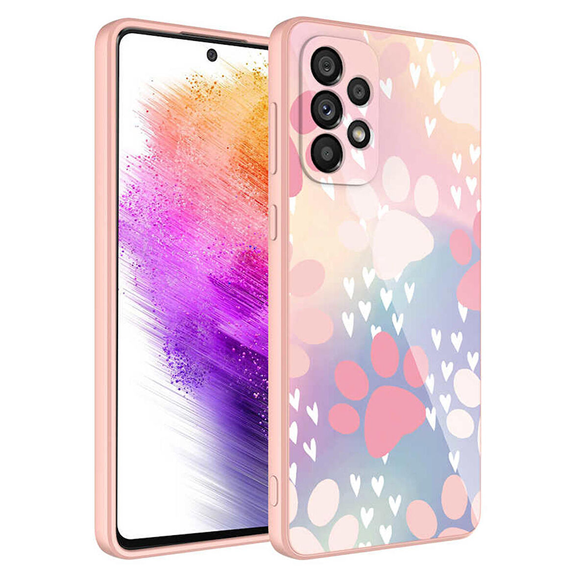 Galaxy A23 Uyumlu Kamera Korumalı Desenli Sert Silikon Zore Epoksi Kapak-NO4