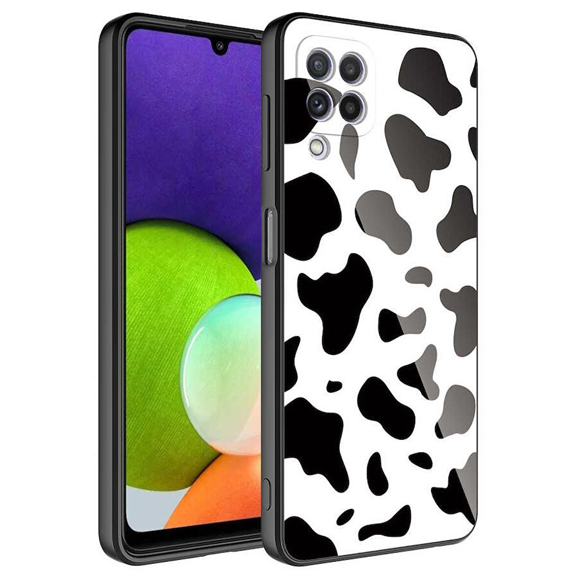 Galaxy M32 Uyumlu Kamera Korumalı Desenli Sert Silikon Zore Epoksi Kapak-NO7