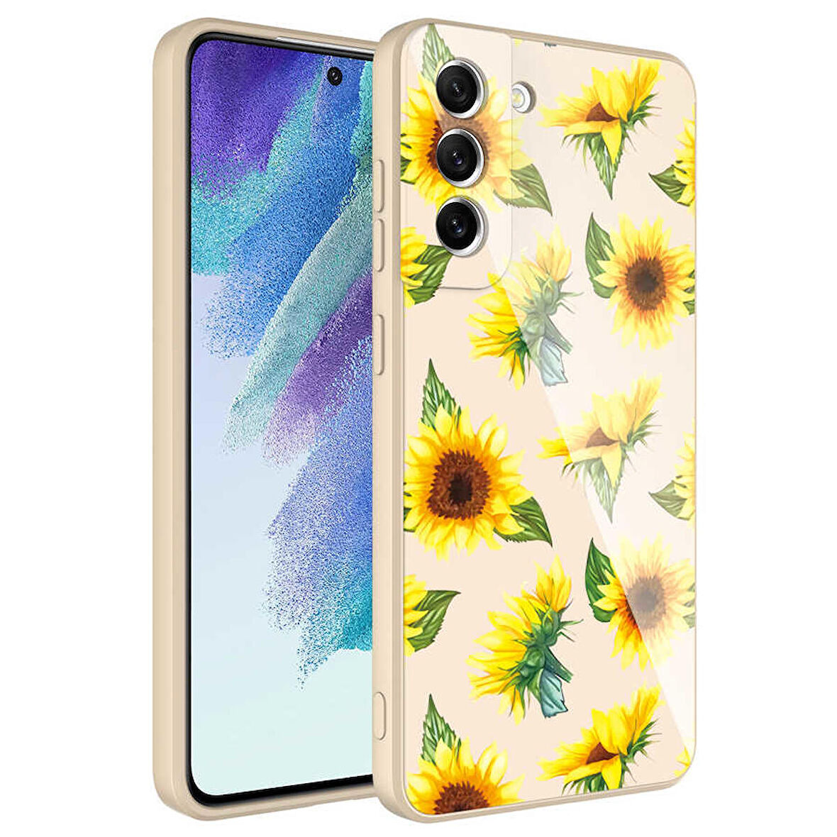 Galaxy S21 FE Uyumlu Kamera Korumalı Desenli Sert Silikon Zore Epoksi Kapak-NO2