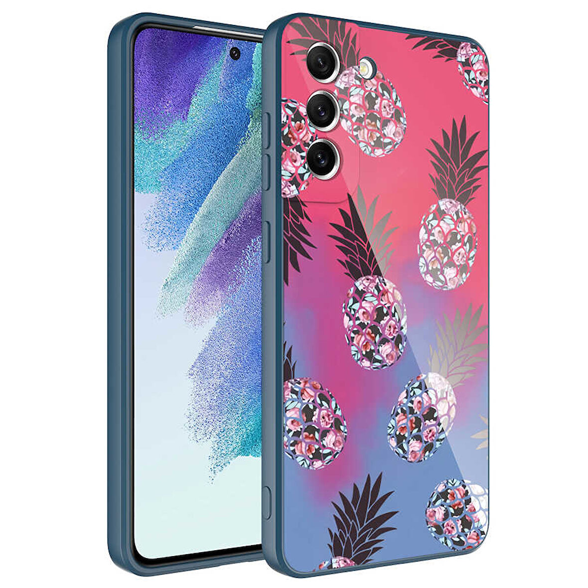 Galaxy S21 FE Uyumlu Kamera Korumalı Desenli Sert Silikon Zore Epoksi Kılıf-NO3