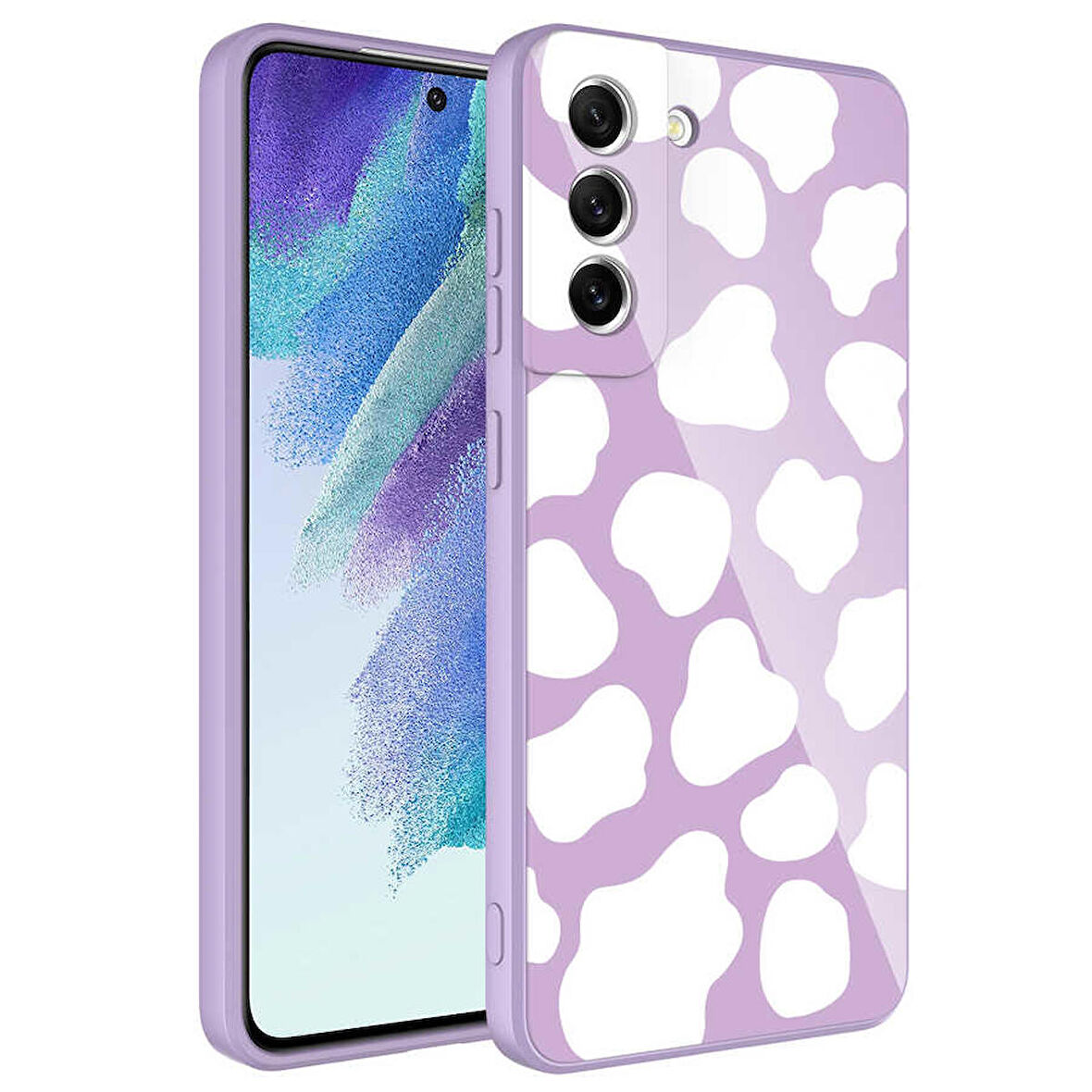 Galaxy S21 FE Uyumlu Kamera Korumalı Desenli Sert Silikon Zore Epoksi Kapak-NO6