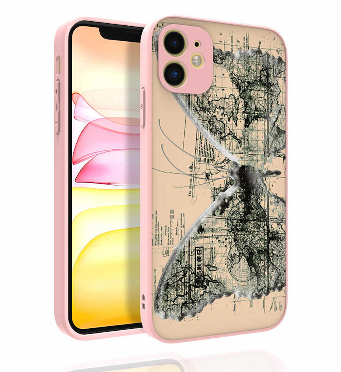 iPhone 11 Uyumlu Desenli Kamera Korumalı Parlak Zore Nora Kapak-NO4