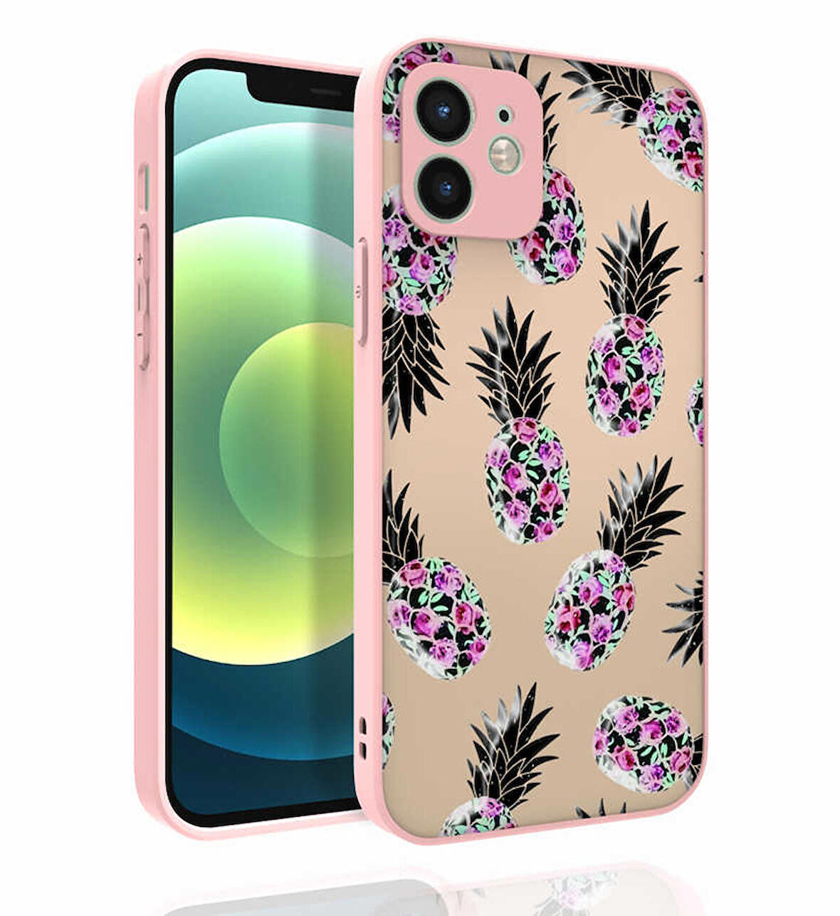 iPhone 12 Uyumlu Desenli Kamera Korumalı Parlak Zore Nora Kapak-NO1