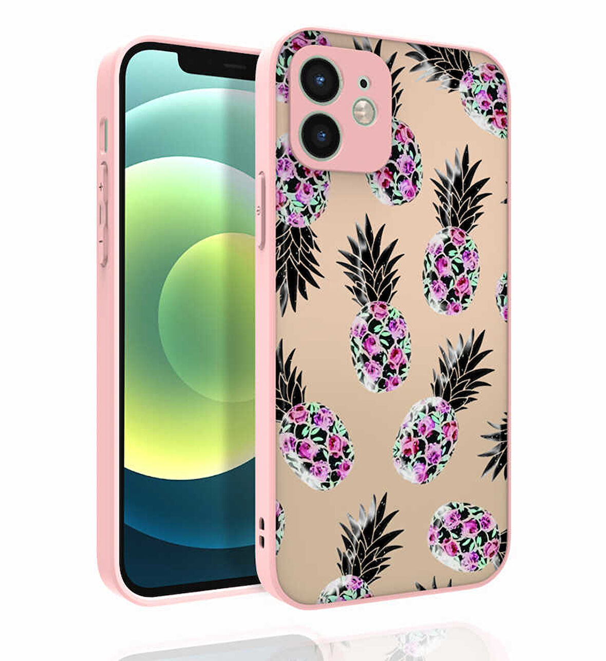 iPhone 12 Uyumlu Desenli Kamera Korumalı Parlak Zore Nora Kılıf-NO1