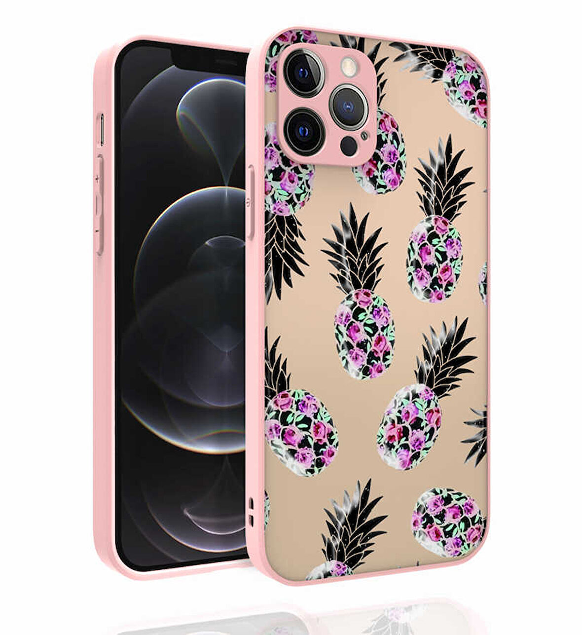 iPhone 12 Pro Uyumlu Desenli Kamera Korumalı Parlak Zore Nora Kılıf-NO1