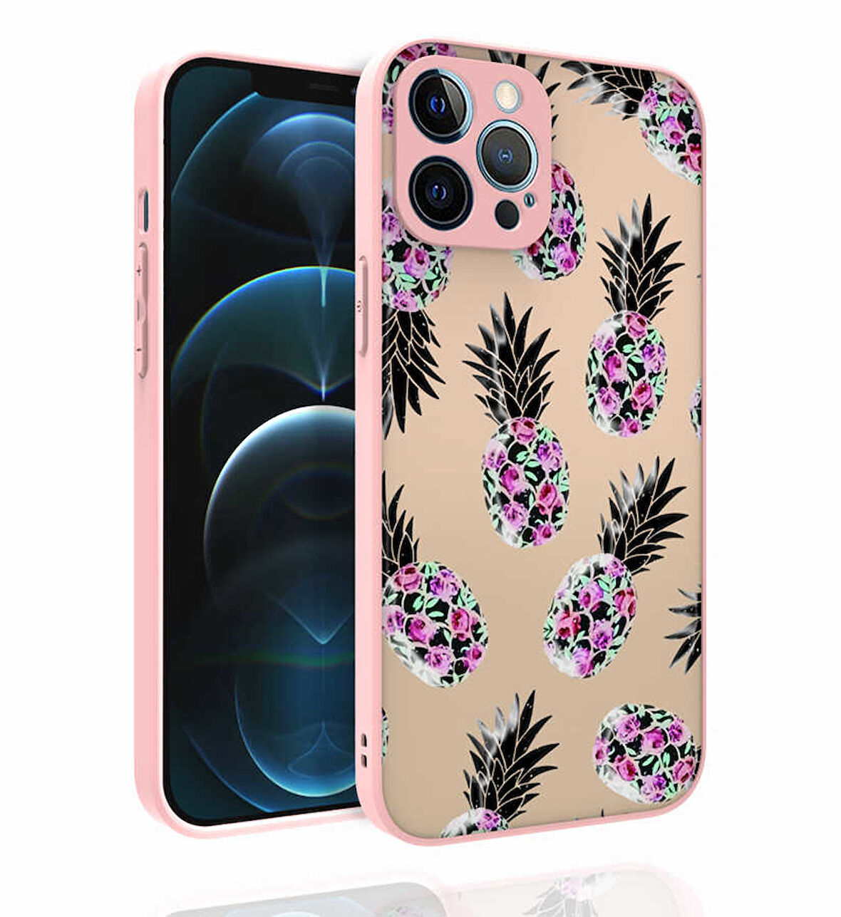 iPhone 12 Pro Max Uyumlu Desenli Kamera Korumalı Parlak Zore Nora Kılıf-NO1
