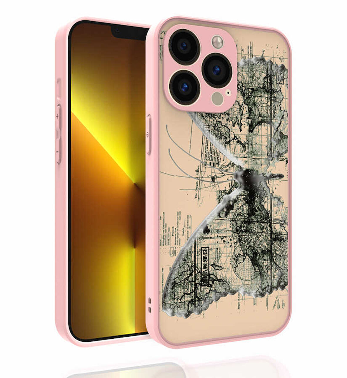 iPhone 13 Pro Uyumlu Desenli Kamera Korumalı Parlak Zore Nora Kılıf-NO4