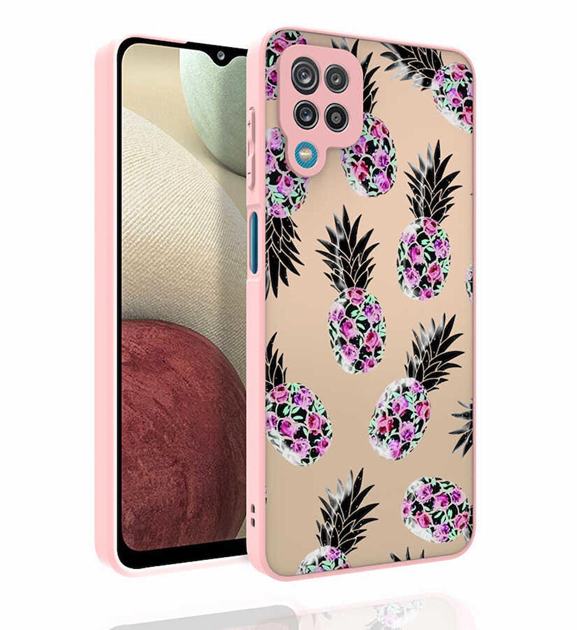 Galaxy M12 Uyumlu Desenli Kamera Korumalı Parlak Zore Nora Kapak-NO1